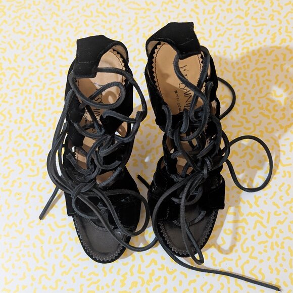 YSL Tom Ford for Yves St Laurent Velvet Gladiator Heels 37 - Picture 4 of 11